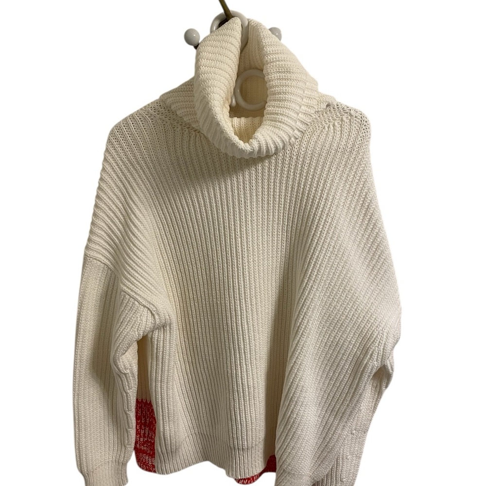 Cream Cowl Neck Sweater small